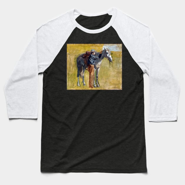 Thomas Eakins Cowboy Study for Cowboys in the Badlands Baseball T-Shirt by pdpress